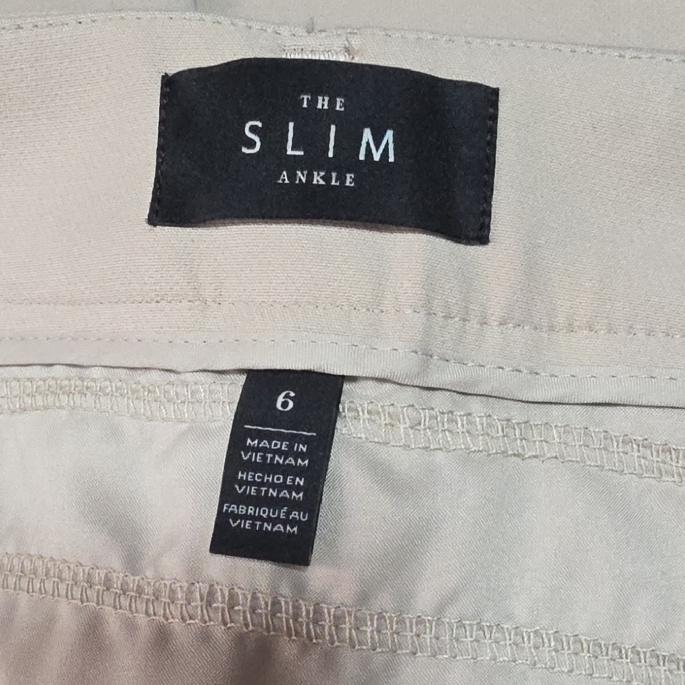 White House Black Market Beige Straight Leg Pants - Picture 5 of 6